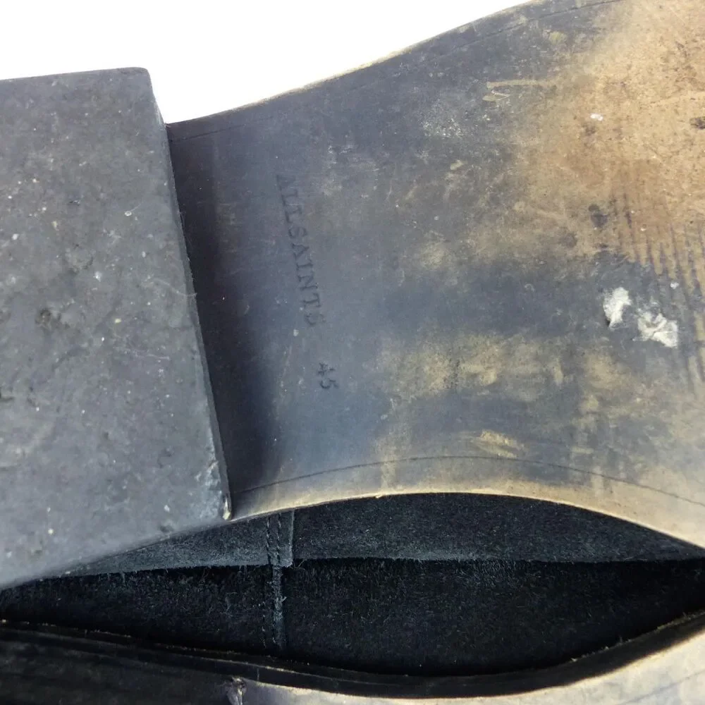 All Saints Chelsea Boots Men 12 US 45 Black Rook Suede Leather Pull On Rock - Picture 9 of 12